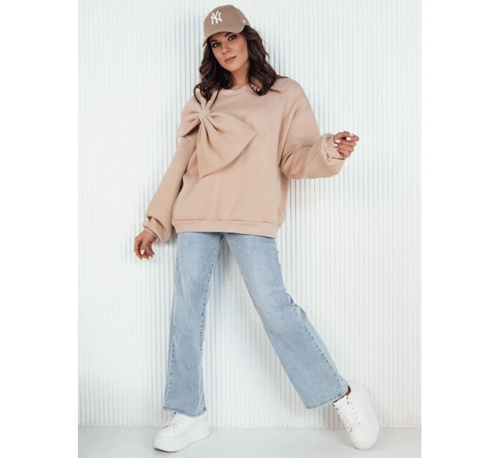 Dámská oversize mikina BOWLOOP beige FashionStreet BY1262