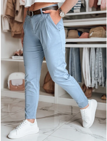 Dámské kalhoty chinos s páskem modrá model 21986436 - Dstreet Dámské kalhoty chinos s páskem modrá model 21986436 - Dstreet