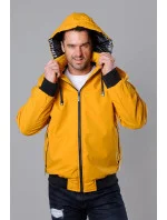 Pánská žlutá sportovní bunda s kapucí model 18311037 - J.STYLE Pánská žlutá sportovní bunda s kapucí model 18311037 - J.STYLE