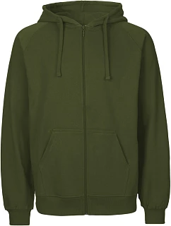 Neutral O 63301 Pánská mikina s kapucí z bio bavlny 77.6331 military