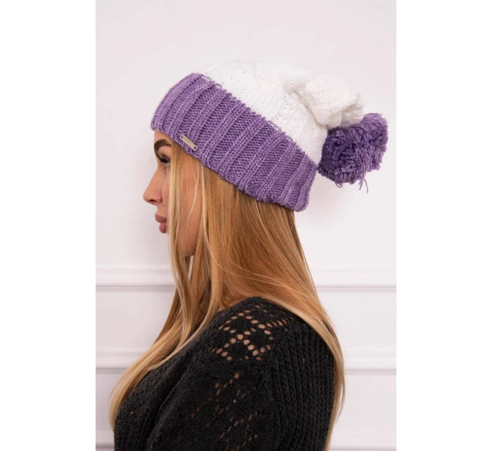 Paris fleecová čepice K212 bílá+fialová