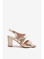 Dámské Sandály Na Podpatku Sergio Leone SK866 Zlaté