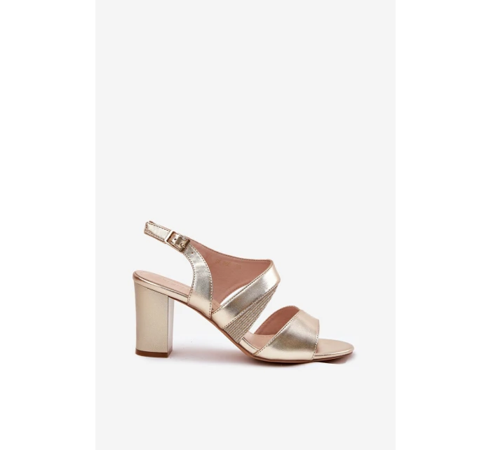 Dámské Sandály Na Podpatku Sergio Leone SK866 Zlaté