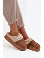 Dámské pantofle s kožíškem Hnědé model 21714470 - Boto