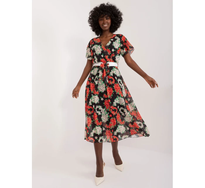 Sukienka DHJ SK model 20105257 czarno czerwony - FPrice