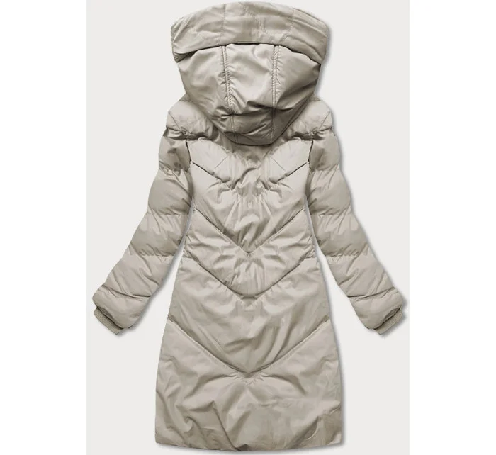 Lehká béžová dámská zimní bunda (5m735-62)