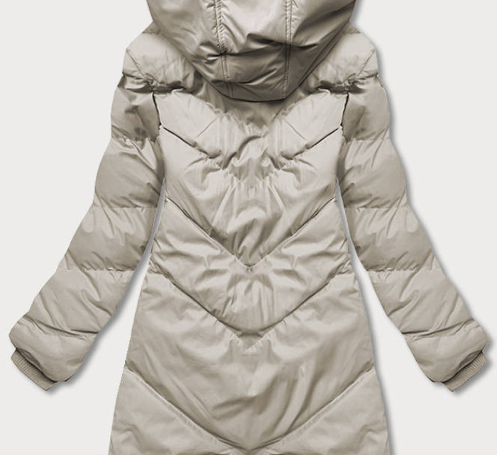 Lehká béžová dámská zimní bunda (5M735-62)