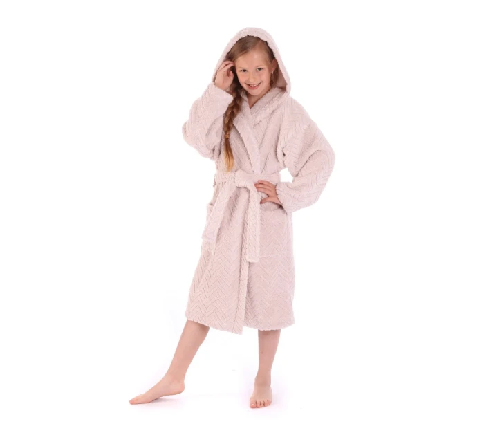 Dětský župan Athena s kapucí 9116 oříšková - Vestis