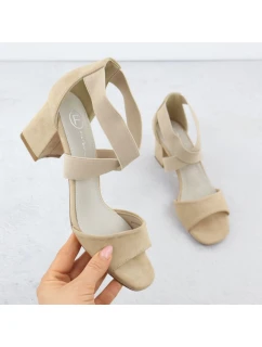 Dámské sandály na podpatku béžové Filippo DS6920