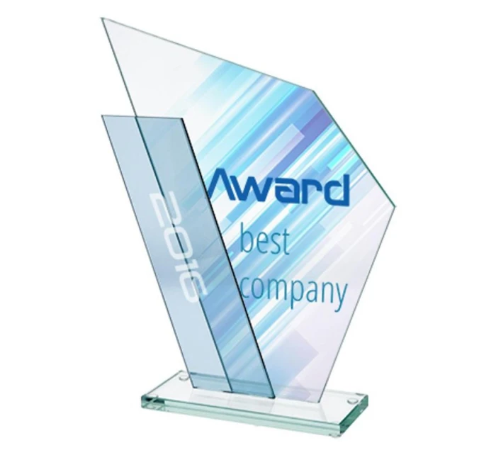 Skleněná trofej s barevným potiskem LuxorJet