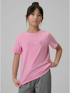 Dívčí tričko s potiskem 4F 4FJRSS26TTSHF3455-56S dětské