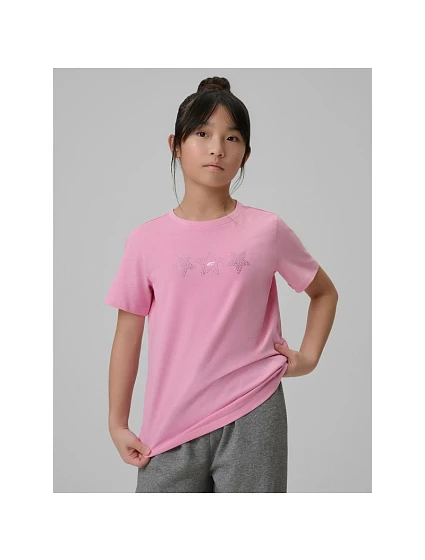 Dívčí tričko s potiskem 4F 4FJRSS26TTSHF3455-56S dětské