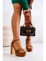 Semisove Sandály na baru Big Star JJ274530 Hnědá Semisove Sandály na baru Big Star JJ274530 Hnědá