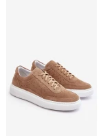 Pánské semišové sportovní boty model 21641511 béžové - Zazoo Pánské semišové sportovní boty model 21641511 béžové - Zazoo