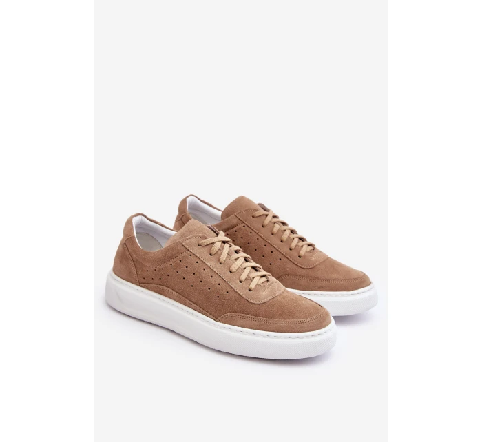 Pánské semišové sportovní boty model 21641511 béžové - Zazoo Pánské semišové sportovní boty model 21641511 béžové - Zazoo