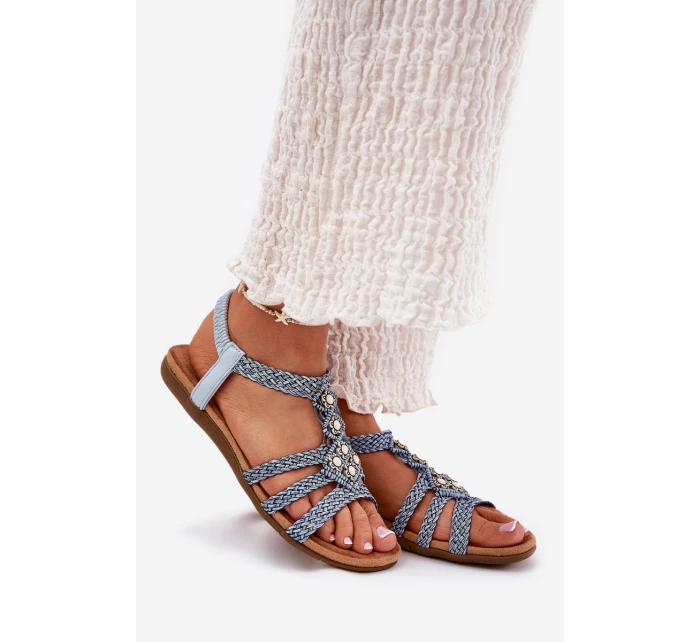 Dámské Ploché Sandály S Pásky Modré model 21693456 - Artiker Dámské Ploché Sandály S Pásky Modré model 21693456 - Artiker