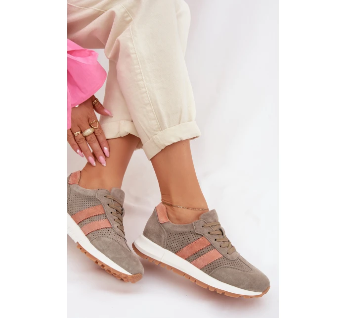 Dámské tenisky z přírodního semiše tmavě zelené model 22013959 - EVENTO Dámské tenisky z přírodního semiše tmavě zelené model 22013959 - EVENTO