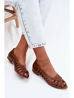 Kožené síťované baleríny Maciejka P7540-29 Hnědé