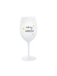 TEKUTÝ DÁREČEK - bílá  sklenice na víno 350 ml
