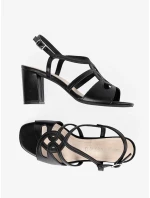 Praktické černé  sandály dámské Obcas