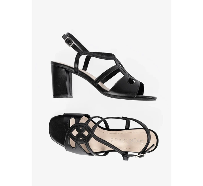 Praktické černé  sandály dámské Obcas