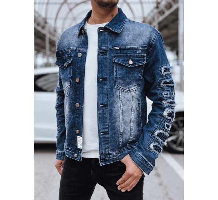 Pánská modrá džínová bunda FashionStreet TX4723 Pánská modrá džínová bunda FashionStreet TX4723