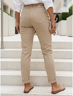 Dámské džíny Mom Fit s vysokým pasem a páskem, béžové, FashionStreet UY3087