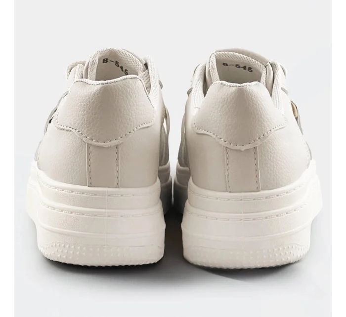 Béžové dámské sportovní boty s řetízkem (B-545)