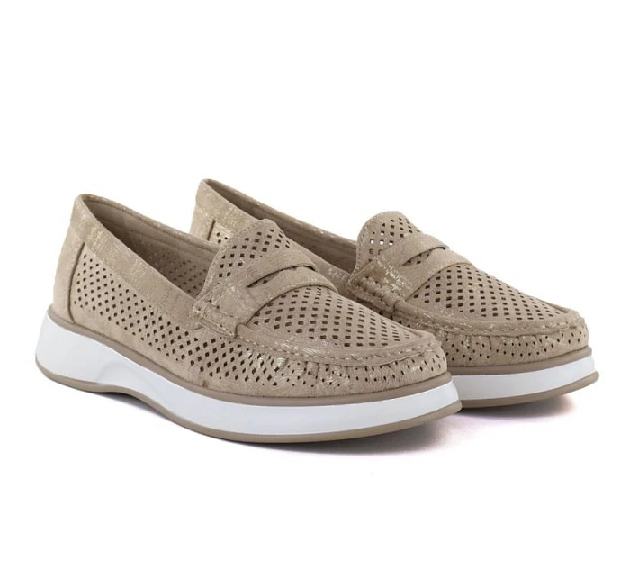 Dámská zlatá prolamovaná obuv model 22078931 - LEONE Dámská zlatá prolamovaná obuv model 22078931 - LEONE