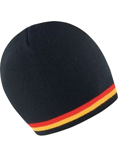 Result Headwear R 368X Pletená čepice s kontrastními pruhy 28.368X black/red-gold