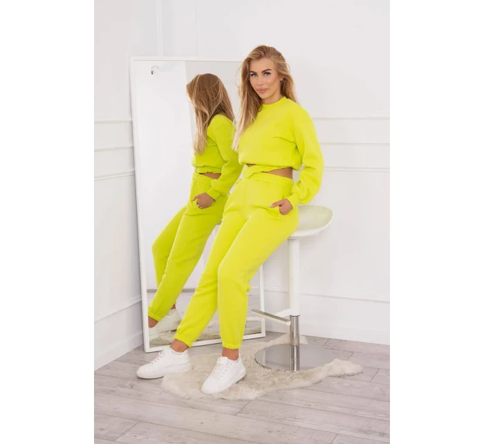 Zateplená souprava s krátkou mikinou pistácie Zateplená souprava s krátkou mikinou pistácie