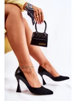 Módní kožené lodičky v barvě Černá model 21586180 - Boto