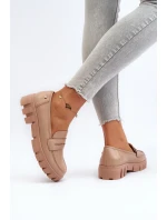 Dámské mokasíny z ekologické kůže béžové model 21649247 - VINCEZA