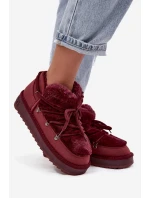 Nízké sněhule na platformě s kožíškem D.Franklin DFSH370011 bordové