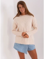 Sweter AT SW  jasny beżowy model 18895497 - FPrice