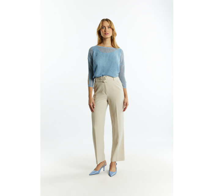 Monnari Elegantní kalhoty Elegantní kalhoty s páskem Béžová barva