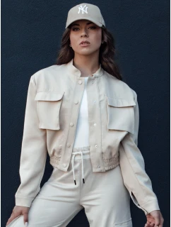 Dámská bunda bomber PRIEV béžová FashionStreet TY4306