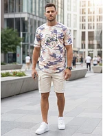 Koszulka męska moro z nadrukiem beżowa model 22221824 - FashionStreet Koszulka męska moro z nadrukiem beżowa model 22221824 - FashionStreet