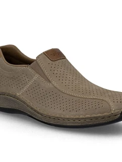 Hnědá pánská kožená prolamovaná obuv Rieker 05272-64