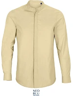 Men Popelínová košile s dl. rukávem a límcem beige model 22499763 - NEOBLU Men Popelínová košile s dl. rukávem a límcem beige model 22499763 - NEOBLU