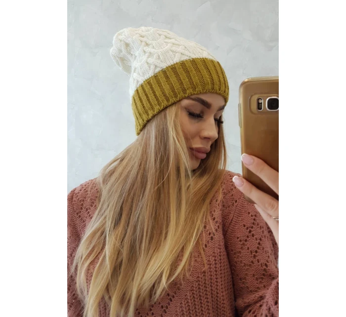 Fleecová čepice Bibiana K264 kiwi+ecru