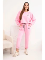 Dámská souprava máslová z viskózy s mikinou a kalhotami světle růžová Dámská souprava máslová z viskózy s mikinou a kalhotami světle růžová