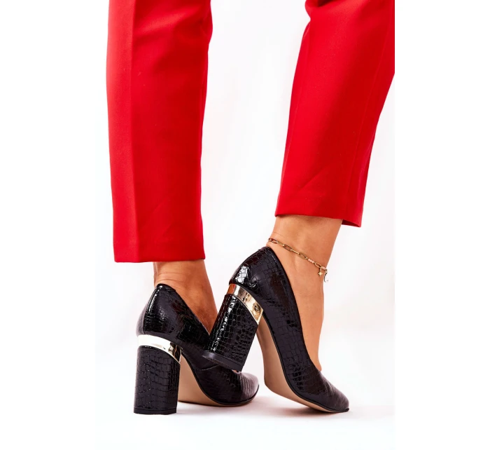 Kožené lodičky Lewski  Černé model 21571489 - Boto