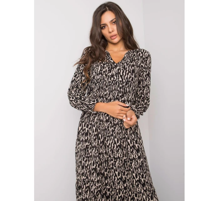 Šaty D73771M30225A1EN černá béžová