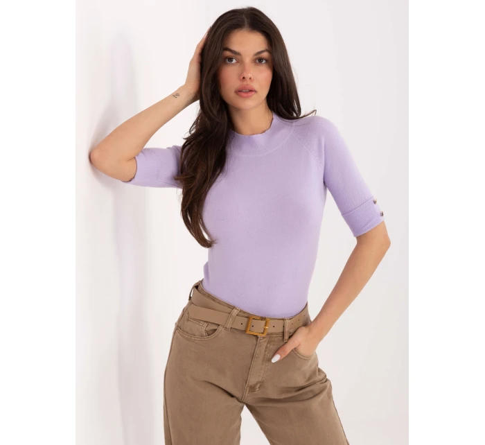 Sweter PM SW model 21776355 jasny fioletowy - FPrice Sweter PM SW model 21776355 jasny fioletowy - FPrice