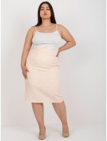 Broskvová elegantní sukně větší velikosti