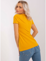 Základní tmavě žluté bavlněné tričko