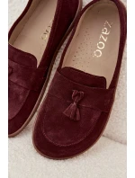 Kožené semišové mokasíny typu barefoot Zazoo – bordó Kožené semišové mokasíny typu barefoot Zazoo – bordó
