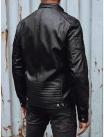 Pánská přechodná kožená bunda černá Dstreet TX4731