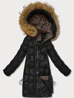 Černá dámská bunda s ozdobným prošíváním model 21757932 - J.STYLE